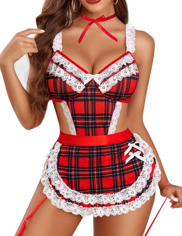 Avidlove Womens Sets Lace V Neck Teddy Babydoll 3 Pack Lingerie Costumes Sleepwear Dress S-XXL