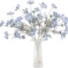 1fccac8eadbb2bd2 2 Pcs Artificial Fake Flowers Plants Cosmos Silk Flower Arrangements Wedding Bouquets Decorations Plastic Floral Table Centerpieces for Home Kitchen Garden Party Decor Approx 23.6'' High - Light Blue