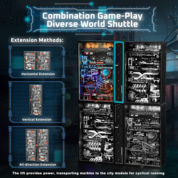 Robotime Rokr The Last City -Futuristic Marble Run Cyberpunk Gift for Men 3D Puzzle Model Gaming Decoration Automatic