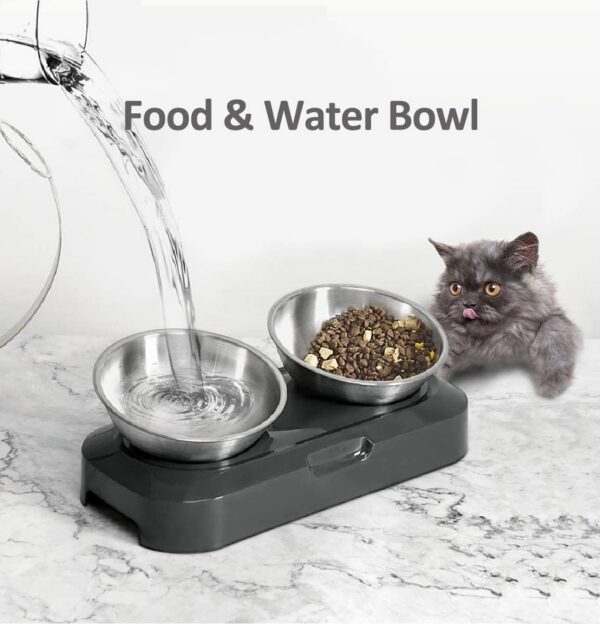 1fe53152fa7348dc Stainless Steel Cat Food Bowl, 15-Angle, Ergonomic Design Reduces Vomiting