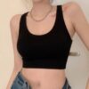 Summer Fashion Sexy Crop Top Women Hollowed Back Cross Strap Yoga Sports Bra Breathable Underwear Female Fiess Vest