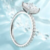 TFGLBU D Vvs1 7*7mm 2CT Princess Cut All Moissanite S Sterg Sliver Ring for Women Dia Wedding Proposal Band Jewelry