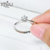 2011a643f484f5dc IOGOU Mosanite Diamond Rings for Women 0.5 Carat Engagement Round Cut Solitaire Ring Real Sterling Sier Wholesale Jewelry
