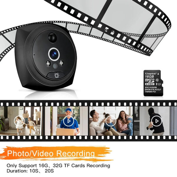 2029d1ff35dbe2b9 4.5 Inch 1080P Digital Door Viewer Smart Home Peephole Doorbell Camera PIR Motion Detection Night Vision Video Doorbell