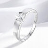 Smyoue D Color 0.5CT 1CT Moissanite Ring for Men Sterling Sier Simulation Diamond Wedding Band Classic Round Cut with GRA