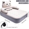 20586a3804b48e67 Inflatable Mattress Twin Size,Quick Inflation Deflation Camp Mattress Pad - Comfort Inflatable Bed, High Blow up Airbed for Home, Camping, Picnic