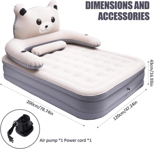 20586a3804b48e67 Inflatable Mattress Twin Size,Quick Inflation Deflation Camp Mattress Pad - Comfort Inflatable Bed, High Blow up Airbed for Home, Camping, Picnic