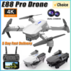 E88Pro Drone 4K Professinal With 1080P Wide Angle Dual HD Camera Foldable RC Helicopter WIFI FPV Height Hold Apron Sell Gift