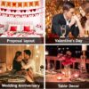 Red Rose Petals Decorations Set, 1000 Pieces Artificial Rose Petals with 3Pcs Romantic Banner, Rose Petals for Romantic Night for Her Set, Special Night Party Decor for Home, Wedding, Anniversary