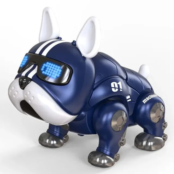 20767a1405ec2842 V01Violent With Movable Head Limbs Music Robot Toy Red And Blue Children's Intelligent nical Dog Electronic Pet