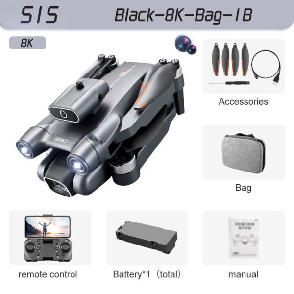 2087cb22471f2e9f S1S Brushless Drone 4k Professional 8K HD Camera 5G Wifi FPV Obstacle Avoidance Aerial Photography Foldable Quadcopter RC Dron
