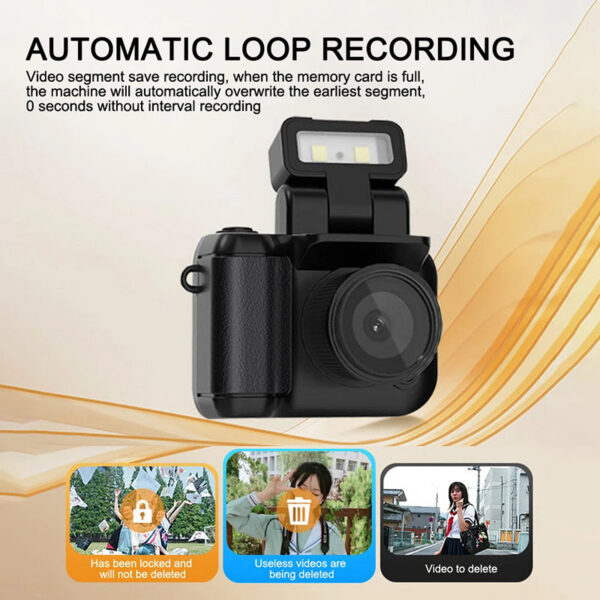 Mini Monoreflexes Style Camera Cmos Flash Lamp And Battery Dock Portable Video Recorder Dv 1080p With Lcd Screen New