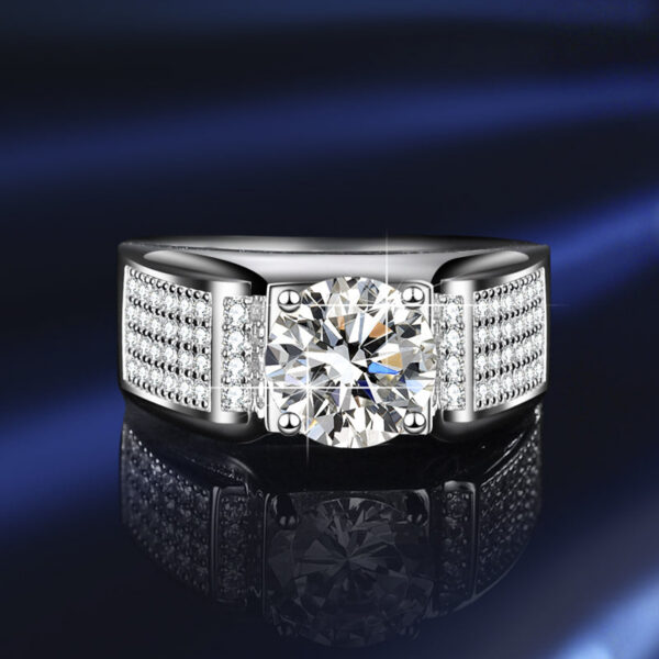 209a11a74da78a22 Business temperament GRA ring two caramosanshi heart eight arrow cutting fashion domineering star diamond man jewel