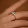 1carat Leaf Moissanite Diamond Engagement Rings for Women Sterling Sier Plated White Gold Wedding Band Promise Ring