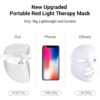 20a8b6815e69fbc2 L E D Face Mask Light Therapy, 7 Colors Therapy Mask, Red & Blue for Face, Skin Care, Portable Rechargeable