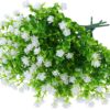 20a8e257fa3c800d Artificial Plants Flowers Grass Shrubs 8 Pack No Fade Faux Plastic Flowers Outdoor for Farmhouse Garden Porch Patio Indoor Wedding Decoration Greenery Fake Plants uv Resistant