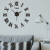 3D Acrylic Digital Roman Numerals Design Mirror Fashion Large Round Wall Clock DIY Self Adhesive Clocks