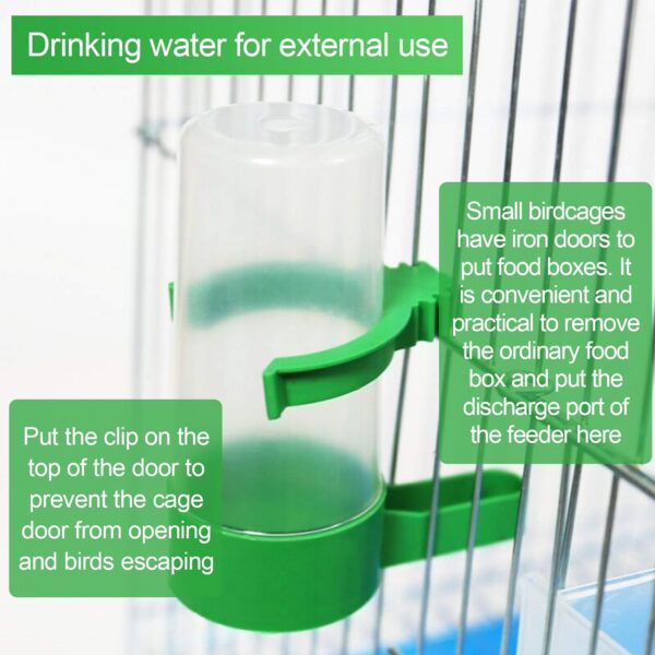 4Pcs Bird Water Feeder Plastic Drinker Feeder Water Clip for Parrots Budgie Cockatiel Lovebirds
