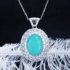 20c4dd2d5a6f3a8e Brazil Tourmaline Vintage Lake Blue Paraiba Egg-shaped Large Lab Diamond Sweater Necklace Chokers Gifts