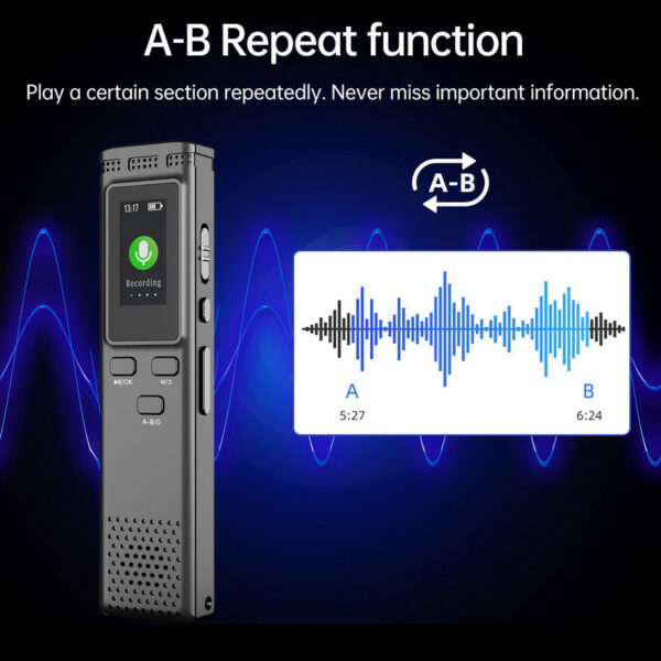 20d83315aa762db2 64GB/16GB/8GB Digital Recorder Voice Activated Audio Recording Noise Reduction with Playback MP3 Music Player 288hrs