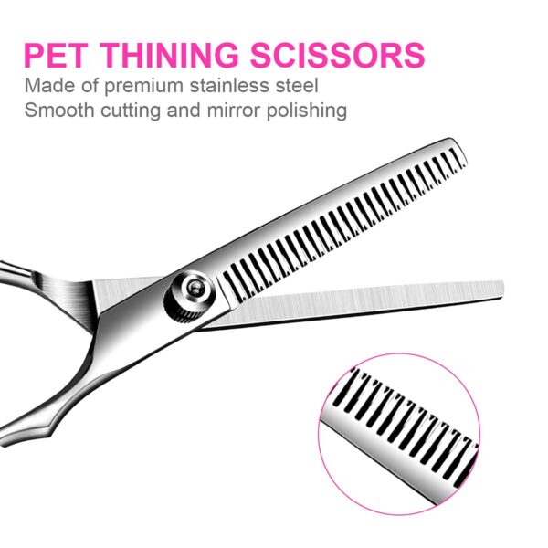 4pcs Dog Grooming Scissors with Safety Round Tip-Stainless Steel Set Precise Trimming and Shaping Ideal for All Breeds