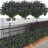 21 Bundles Artificial Outdoor UV Resistant Flowers No Fade Fake Outside Flowers Plastic Greenery Faux Shrubs Garden Porch Window Box Home Decoration(Purple)