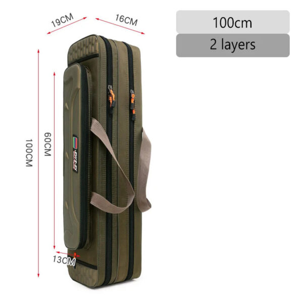 Multifunctional Fishing Rod Bag Spinning 2/3/4 Layers 80-130CM 1680D Oxford Reel Pole Gear Storage Case for Fishing Tackle