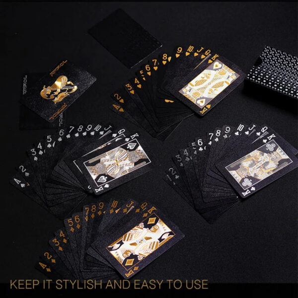 Color Black Gold Playing Card Group Waterproof Poker Suit Magic Dmagic Package Board Game Gift Collection