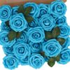 N&T NIETING Artificial Flowers, 25Pcs Fake Flowers Roses Perfect for DIY Wedding Bouquets Centerpieces Bridal Shower Party Home Flower Arrangement Decorations, Rainbow Color