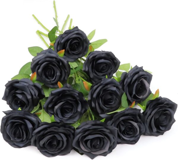 Artificial Rose Flower Dusty Rose Flower Silk Flowers 12 pcs with Long Stem Silk Roses Bouquet for Wedding Bridal Shower Party Home Decoration