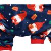 Gnome Dog Christmas Pajamas, Dog Winter Clothes for Small Dogs Girl, Lightweight Velvet Pet Jumpsuit, Cat Outfit, Black, Red, Small