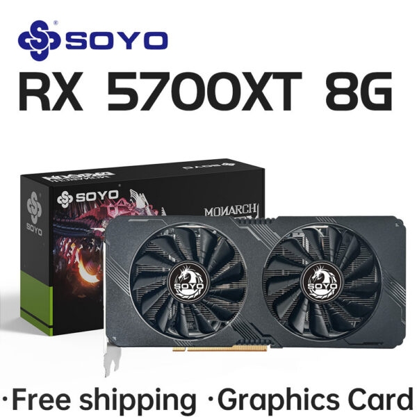214b461b0969405a SOYO AMD Radeon RX5700XT 8GB Gaming Graphics Card GDDR6 Memory 256Bit PCIEx16 4.0 for Desktop Computer Video Cards RX 5700XT