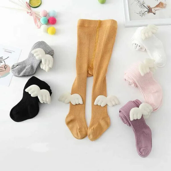 215c9d38c8d71d5e Socks & Hosiery New Fashion Angel Wings Kids Stockings For Girls Autumn Spring Soft Cotton Baby Tights Knitted Toddler Children Pantyhose