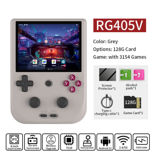 21604c1a6fd4332f ANBERNIC RG405V Video Handheld Console 4" IPS HD Touch Screen Android 12 System T618 64-bit Wifi Portable Retro Game Player