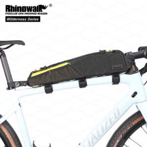 2163031050d50554 Rhinowalk BIke Extra Long Top Tube Bag Large Water-Resistant Bikepacking For MTB&Road Bike With 18 Inch Or Larger Frame Length