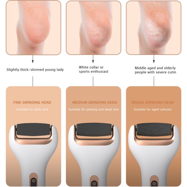 Electric File Grinder Callus Dead Skin Remover USB Recharge Waterproof Pedicure Foot Care Tool for Hard Cracked Clean