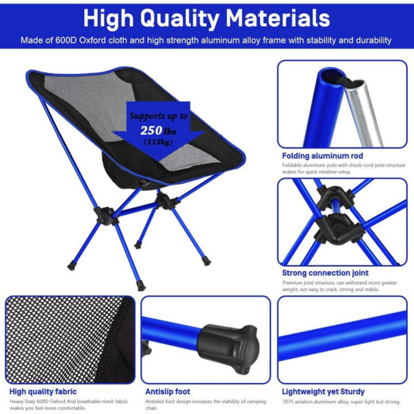 21819f77e29bdc41 Ultralight Detachable Portable Lightweight Chair Folding Extended Seat Fishing Camping Home BBQ Garden Hiking