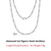 Rinntin Sterling 3.3mm Diamond-Cut Figaro Chain For Men Women Fashion Sier Necklace Jewelry SC34