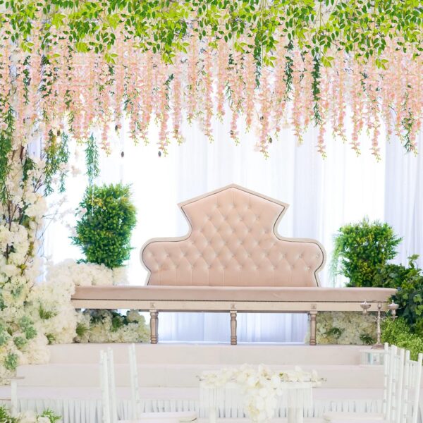 21a27457852ec3bb CEWOR 24pcs Wisteria Hanging Flowers 3.6ft Artificial Vines Fake Garland Silk Flower String for Wedding Party Garden Outdoor Greenery Home Wall Decoration (Purple)