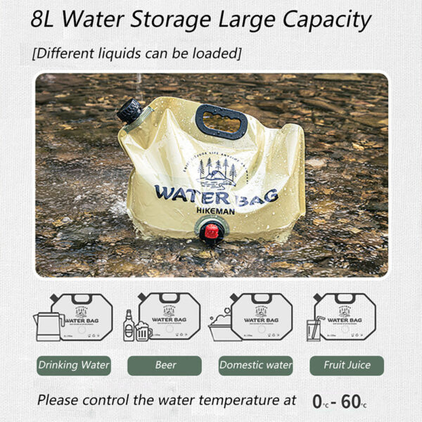 21ac1b2502a7b91f PACOONE Outdoor Mini Folding Camping 8L Big Capacity Portable Water Bag For Survival Or Emergency Supplies