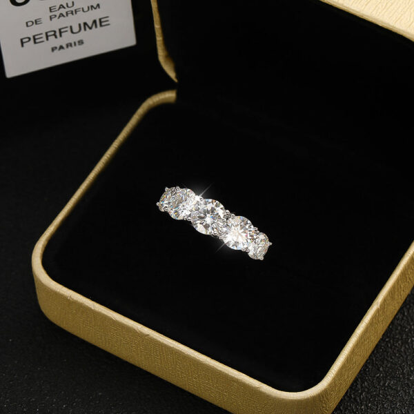 21b984d2bc557c9e KNOBSPIN 5 Stones 3.6CT D Color Moissanite Rings for Women Sparkling Diamonds with Certificates Sterling Sliver Wedding Ring