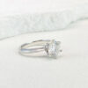 NeeTim 5 Carat Moissanite Ring For Women Sterling Sier Plated White Gold D Color Diamond Engagement Wedding Band Fine Jewelry
