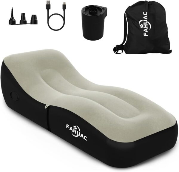 21f4dd36955887f5 Fahuac Auto Inflatable Lounger Air Sofa, Portable Auto Inflatable Couch Air Sofa Bed Lazy Lounger Chair Cozy Sleeping Camping Sofa Bed for Outdoor and Indoor Use