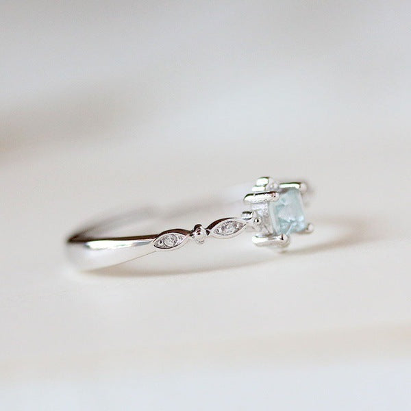 21f8cabc5d30e630 Fashion Minimalist Stacking Wedding Thin for Women Sterling Sier Filled Small Light Blue Topaz Eternity Rings mujer