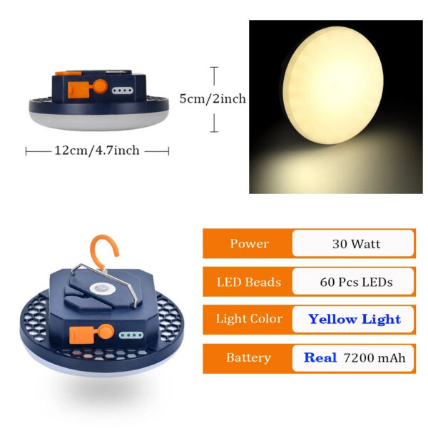 Portable Camping Lantern Rechargeable Strong Light Camping Lamp LED Bulb Emergency High Power Tent Lighting Flashlight Equipment