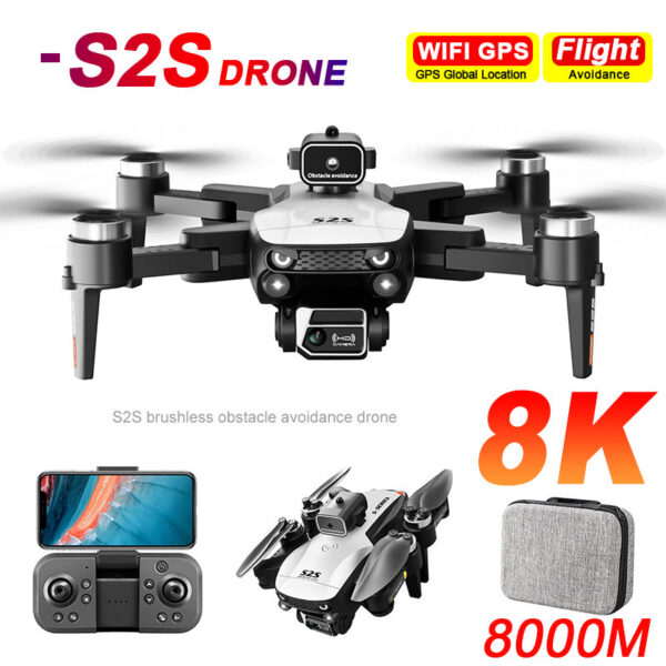 2226bec07f9a87b6 S2S Mini Drone 4k 8K HD Camera Obstacle Avoidance Aerial Photography Brushless Motor Foldable Rc Quadcopter Kid Toy