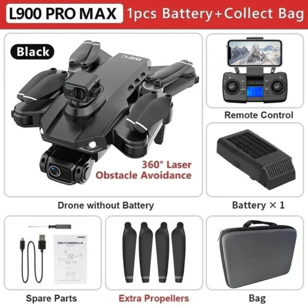 2235a3854d6e2b2b L900 Pro MAX GPS 4K Professional HD Dual Camera 5G Wifi 360° Obstacle Avoidance Brushless Foldable Quadcopter RC Drone Toy