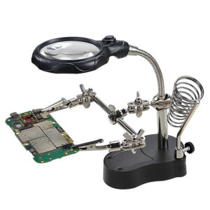 224288acd6beb496 3.5X 12X Auxiliary Clip Magnifier Electric Soldering Circuit Board Welding Iron Magnifying Glass Bracket Tools