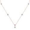 Rose Four Leaf Clover Moissanite Necklace Sier Plated Yellow/White Gold Diamond Choker Chain for Women Jewelry