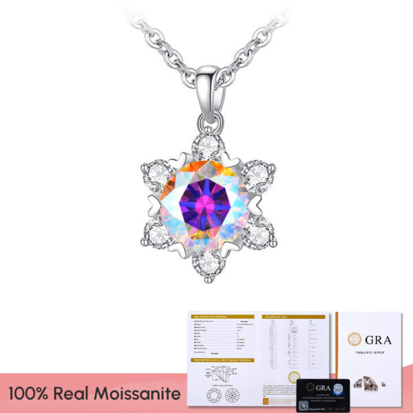 Stylever Snowflake Moissanite Diamond Pendant for Women Gift Sterling Sier Necklace Sparkling Wedding Fine Jewelry
